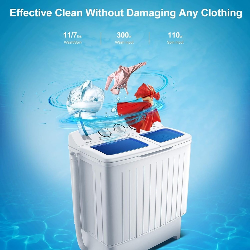 Lightweight Blue & White Washing Machine, GT24267-PE