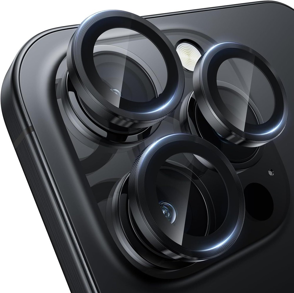 2 Pack For iPhone 16 Pro Max/16 Pro/16 Plus/16 Metal Ring Camera Lens Protector