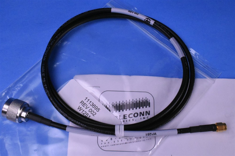 CableConn 5 Ft. SMA (M) to N-Type (M) LMR-195 Cable Adapter w/ Conformance Docs