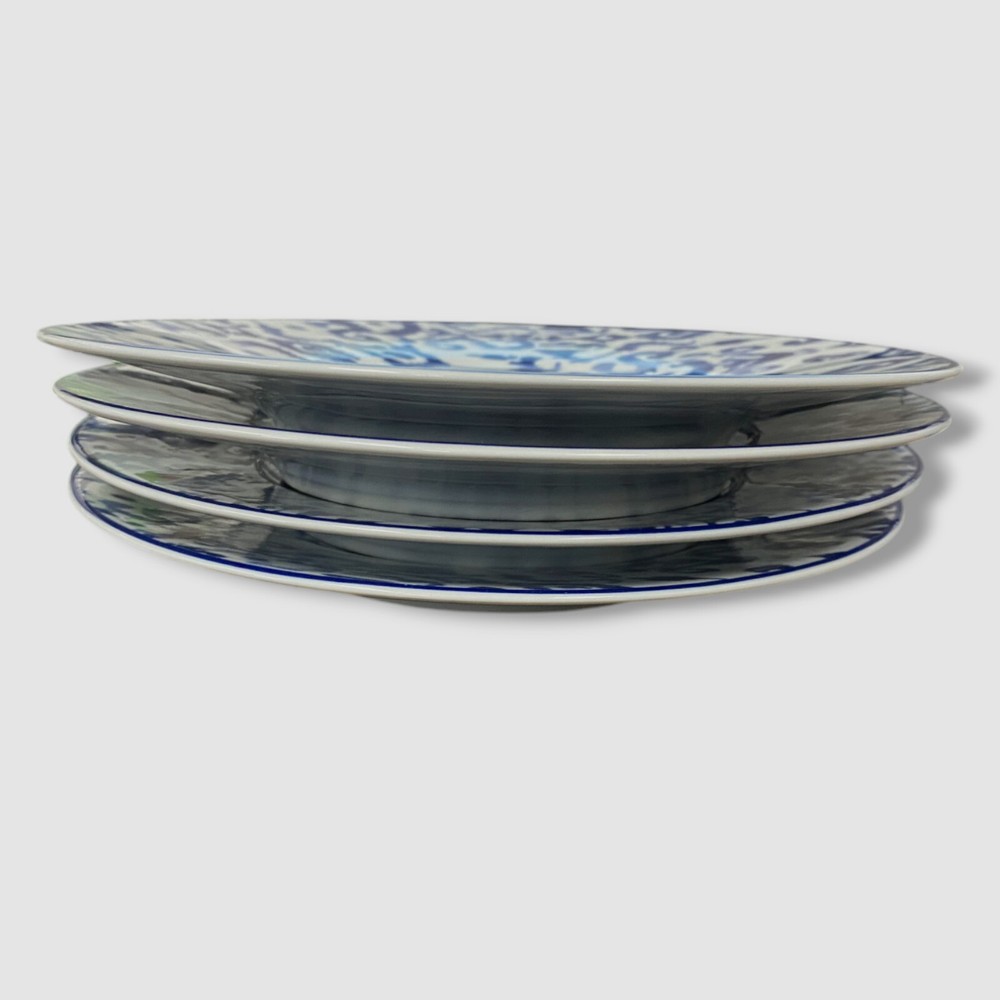 Neiman Marcus 12-Piece Haryana Blue Rim Dinnerware