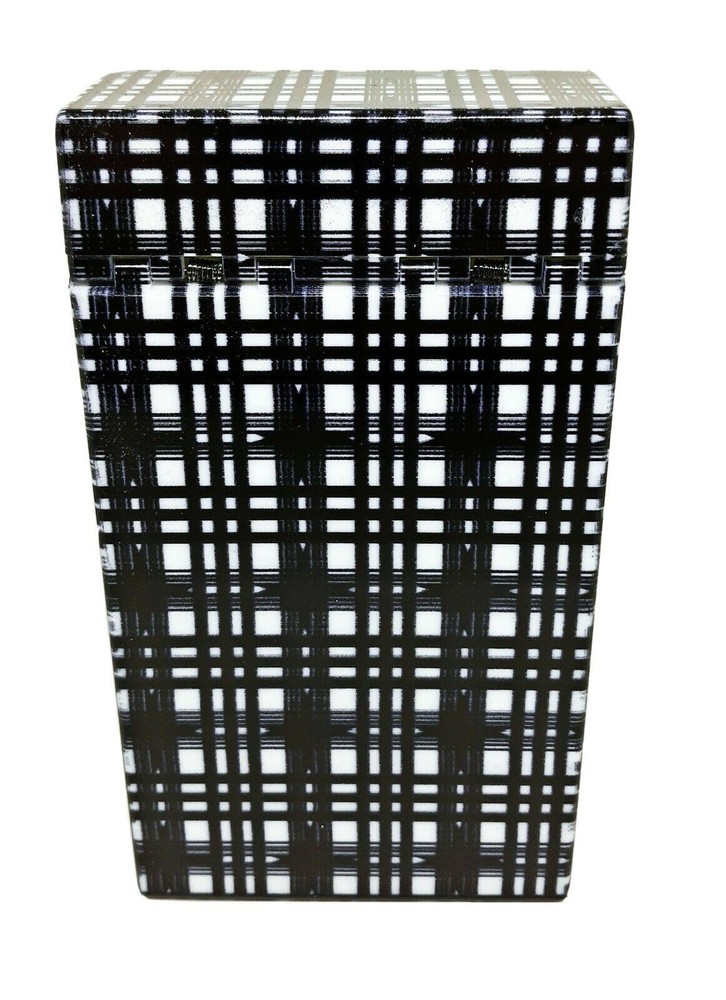 RYO Black & White Style 100s Size Push To Open Button Cigarette Case