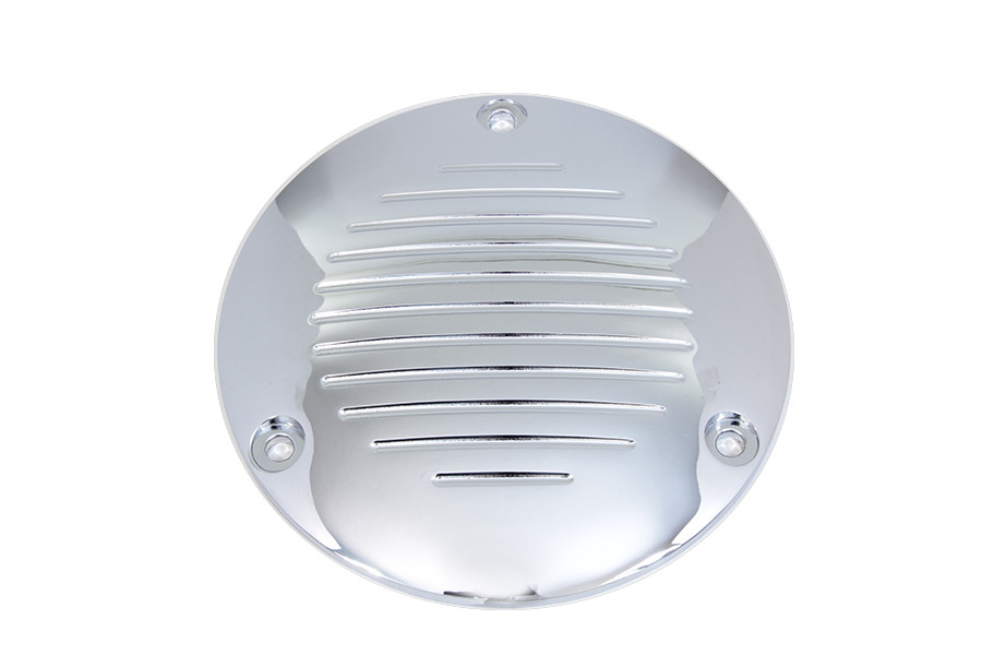Chrome Grooved 3-Hole Derby Cover fits Harley Davidson