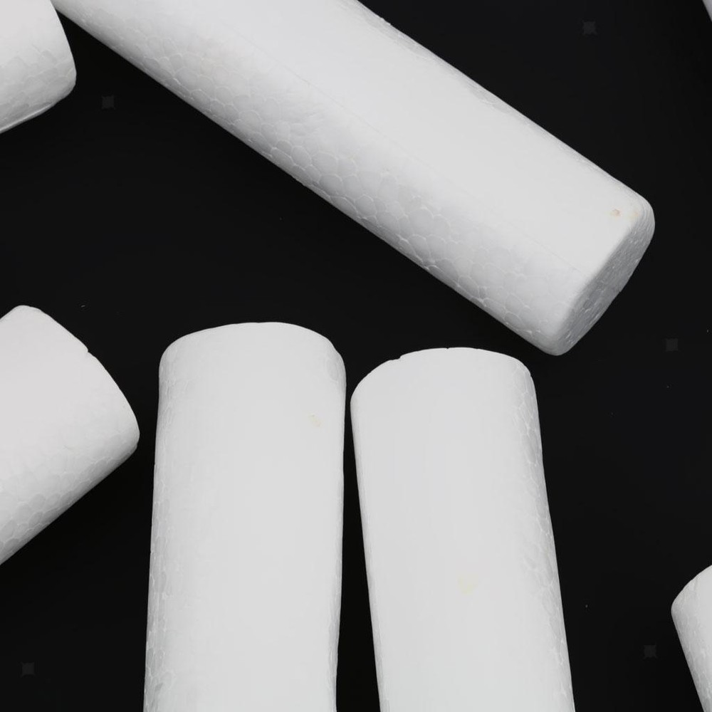 10pcs White Modeling Crafts Polystyrene Foam Cylinder