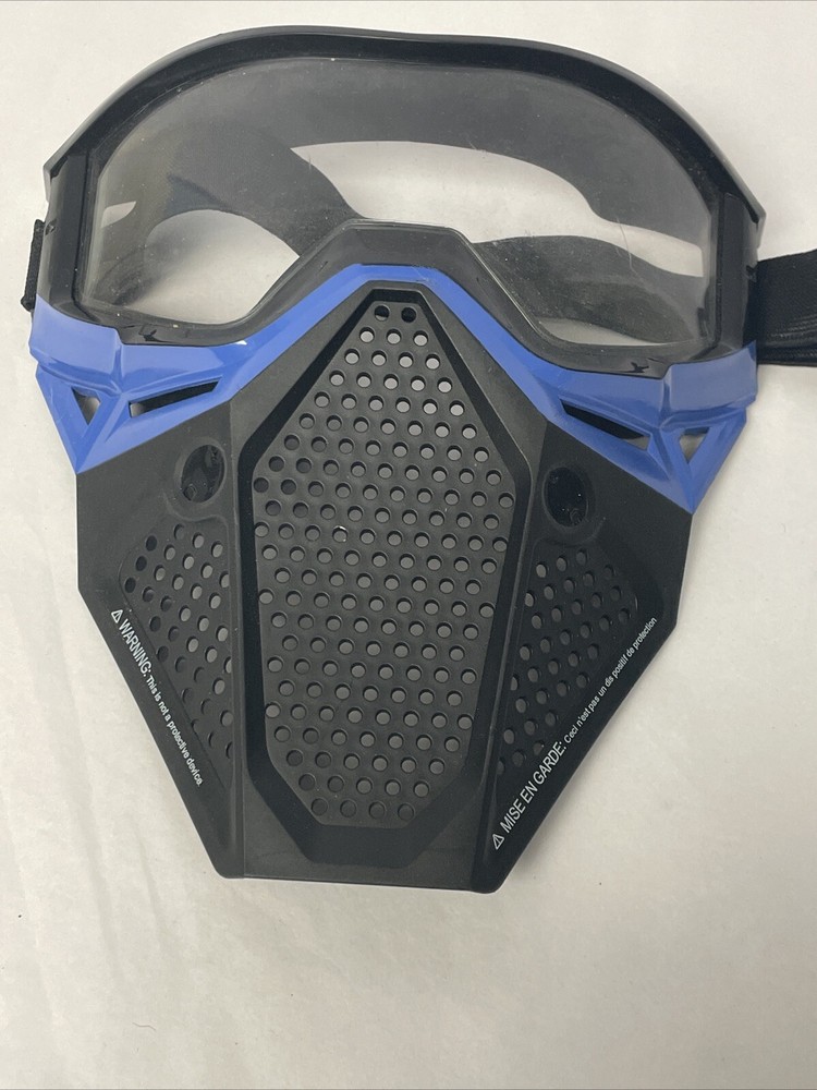Hasbro Blue Team Protective Adjustable Face Mask Hard Plastic Elastic Strap