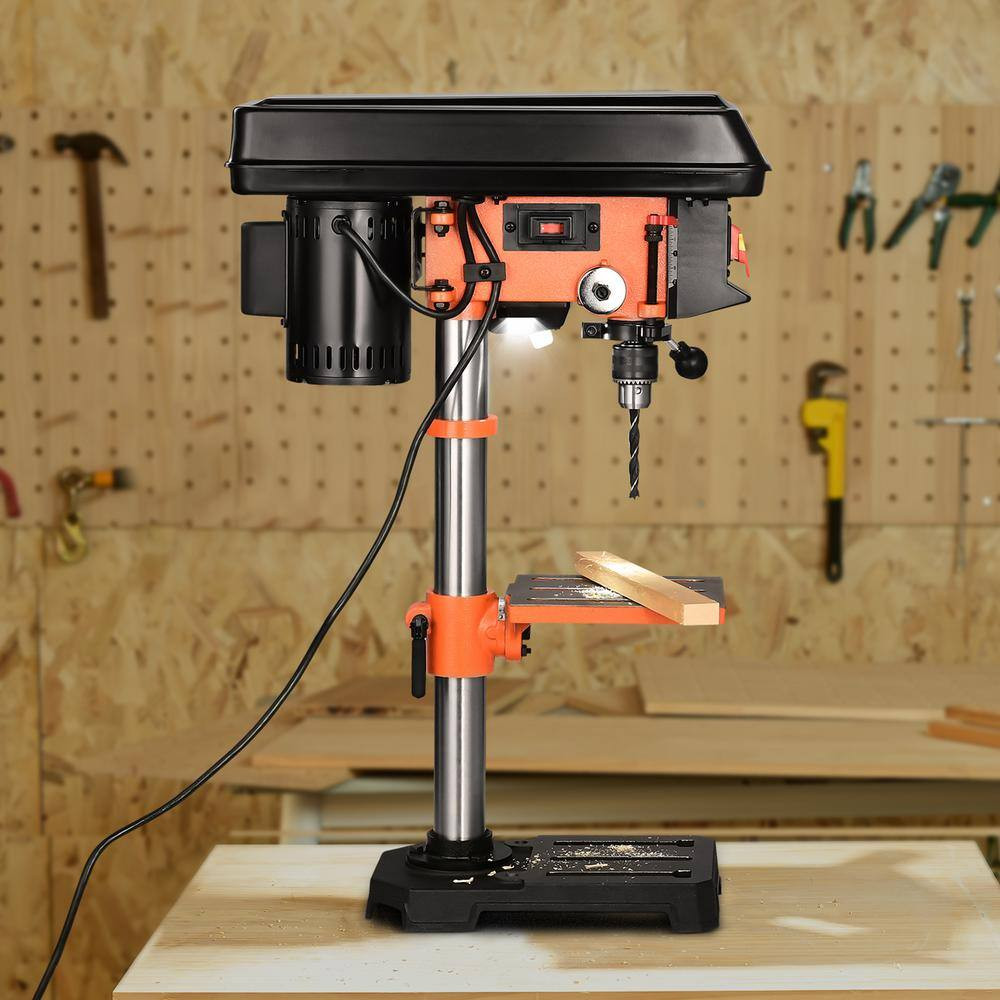 10 In. Benchtop Drill Press 3.2 Amp 5-Speed Cast Iron Bench Drill Press Tabletop