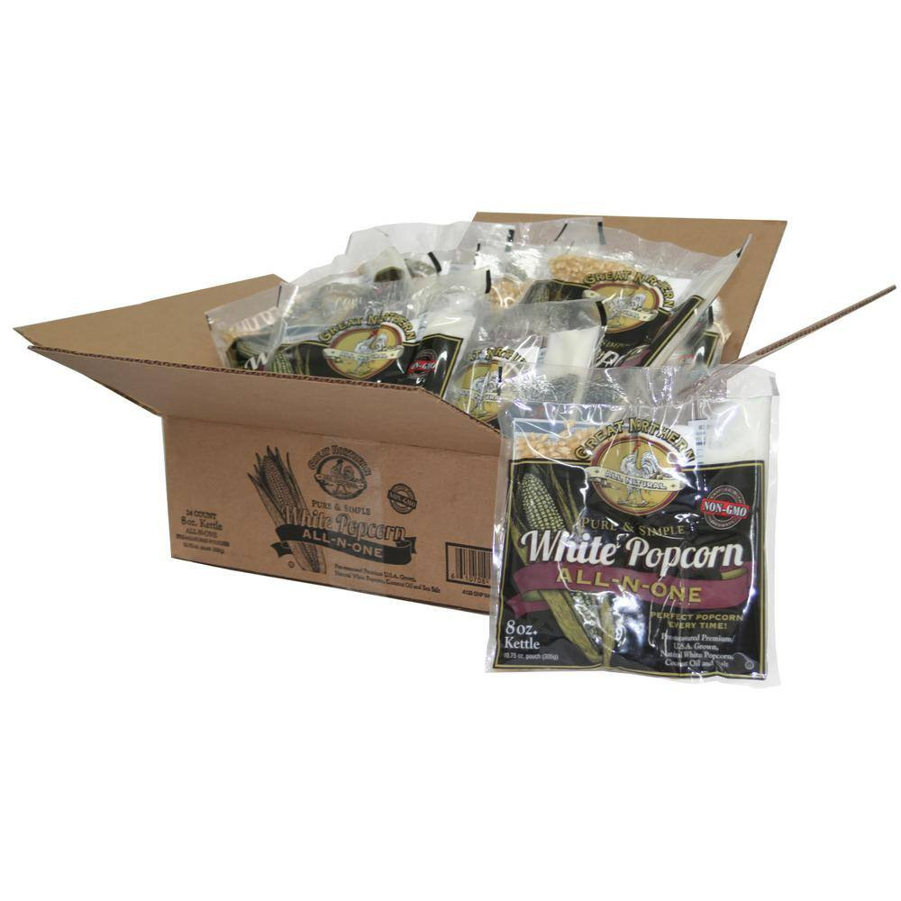 8 Oz. White Popcorn Portion Packs (24-Pack)