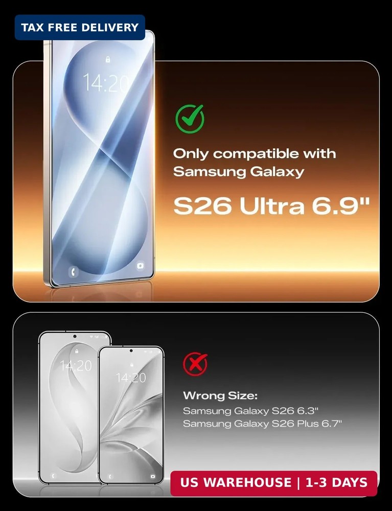 MAGIC JOHN 2PACK 3rd Gen for Samsung Galaxy S26 Ultra Screen Protector, One-Pull