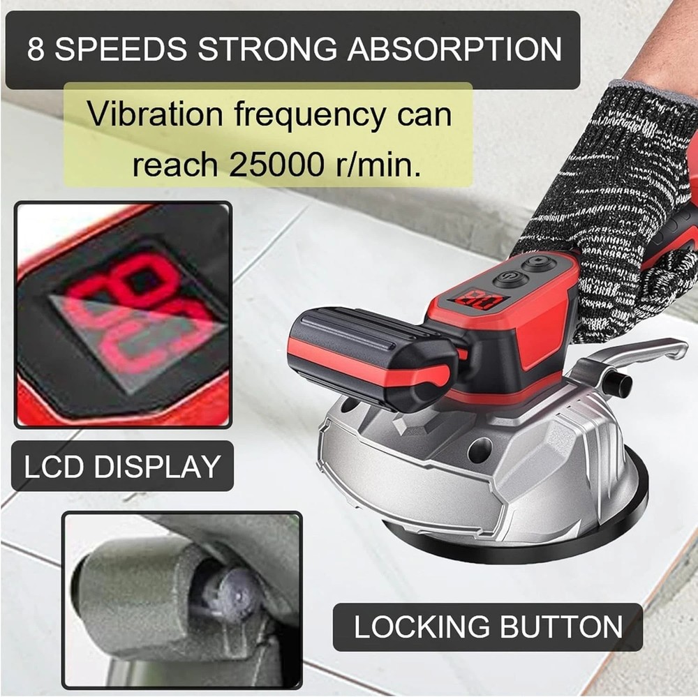 Handheld Tile Vibration Tool with Adjustable Speed and Digital Display Features