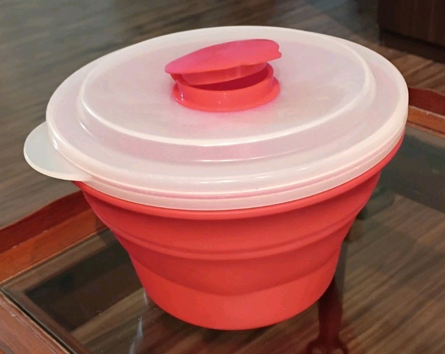 Pampered Microwave Popcorn Maker Red Silicone