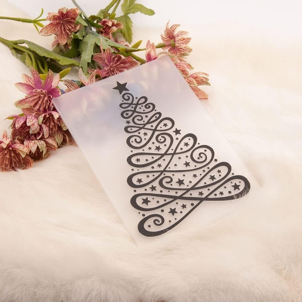 Merry Christmas Tree Decoration Plastic Embossing Folders Card Making