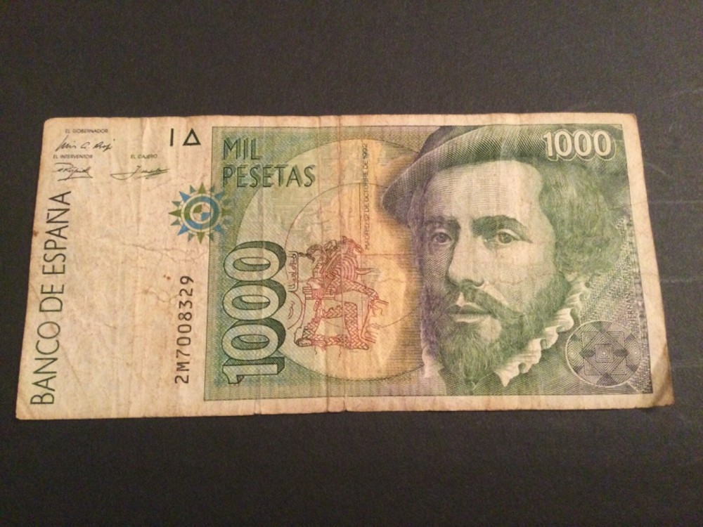 1,000 Spain Pesetas banknote