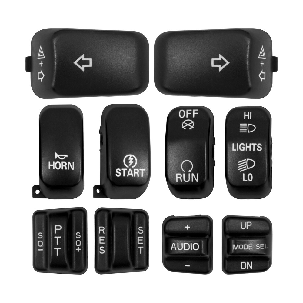 Black 10x Replacement Switch Button Cap For Harley Touring Softail Dyna 96-2013