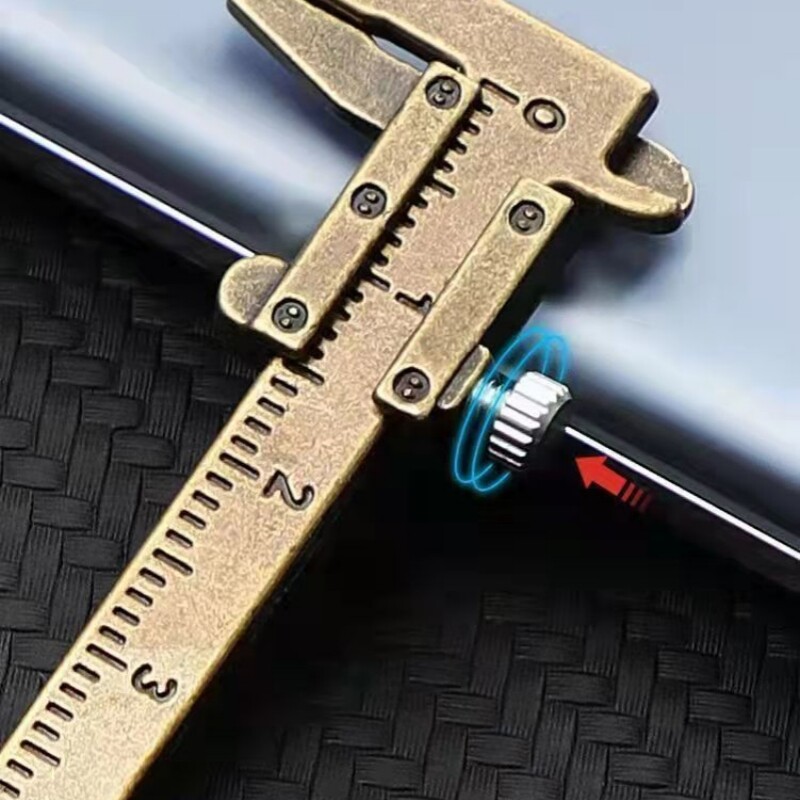 Mini Vernier Caliper Ornament Small Pendant Measuring Tool Silver