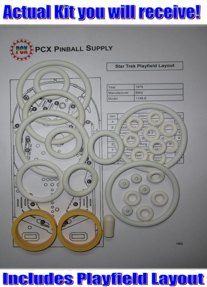 1979 Bally Star Trek Pinball Machine Rubber Ring Kit