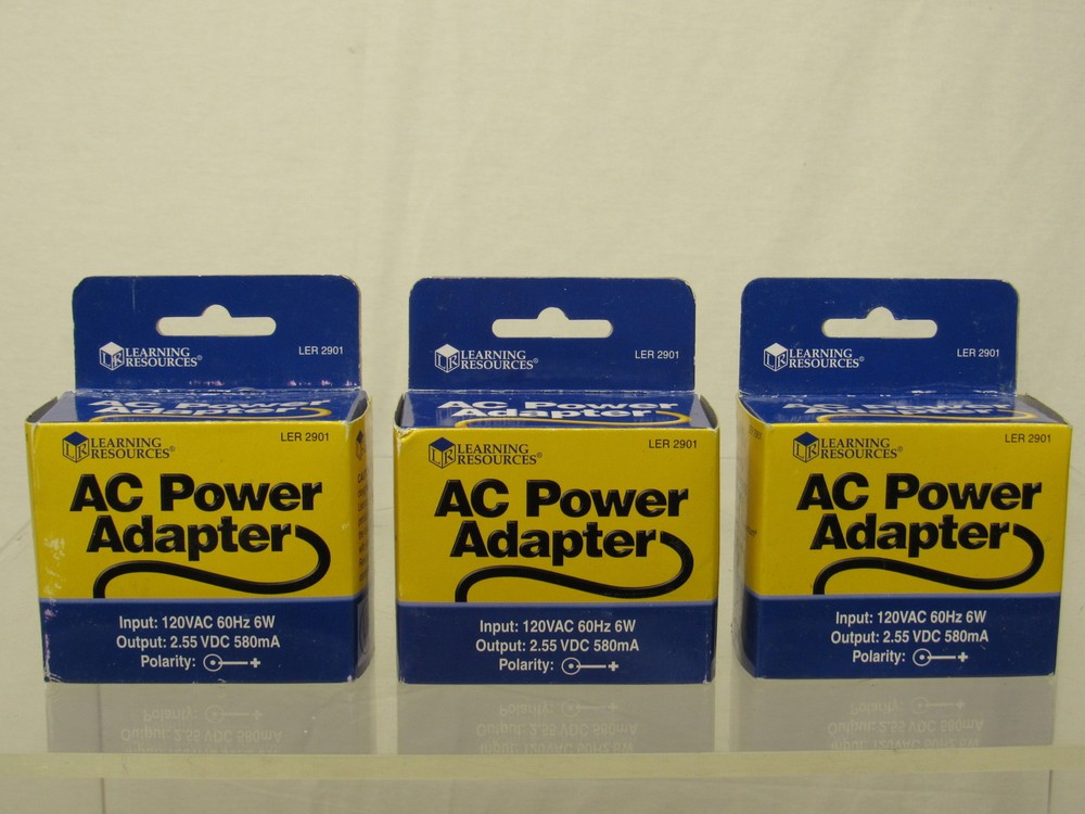 Learning Resources AC Adapter, Black, 3-Pack