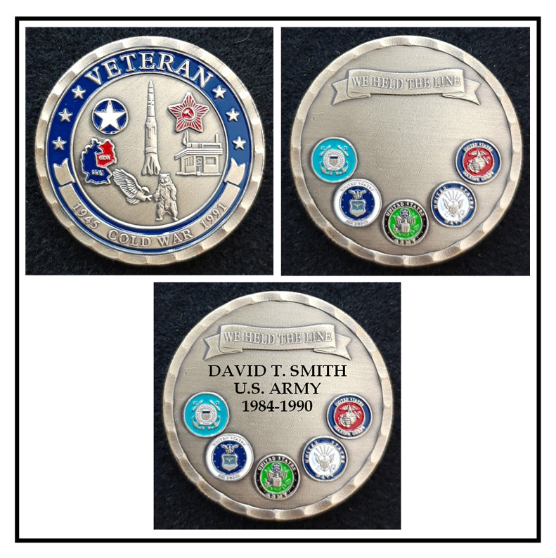 Challenge Coin: Veteran - Cold War ALL Branches (Engraving Available)