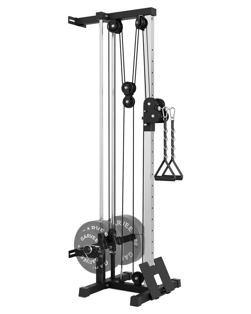 Wall Mount Cable Machine Adjustable Pulley System with Footplate 18 Positions