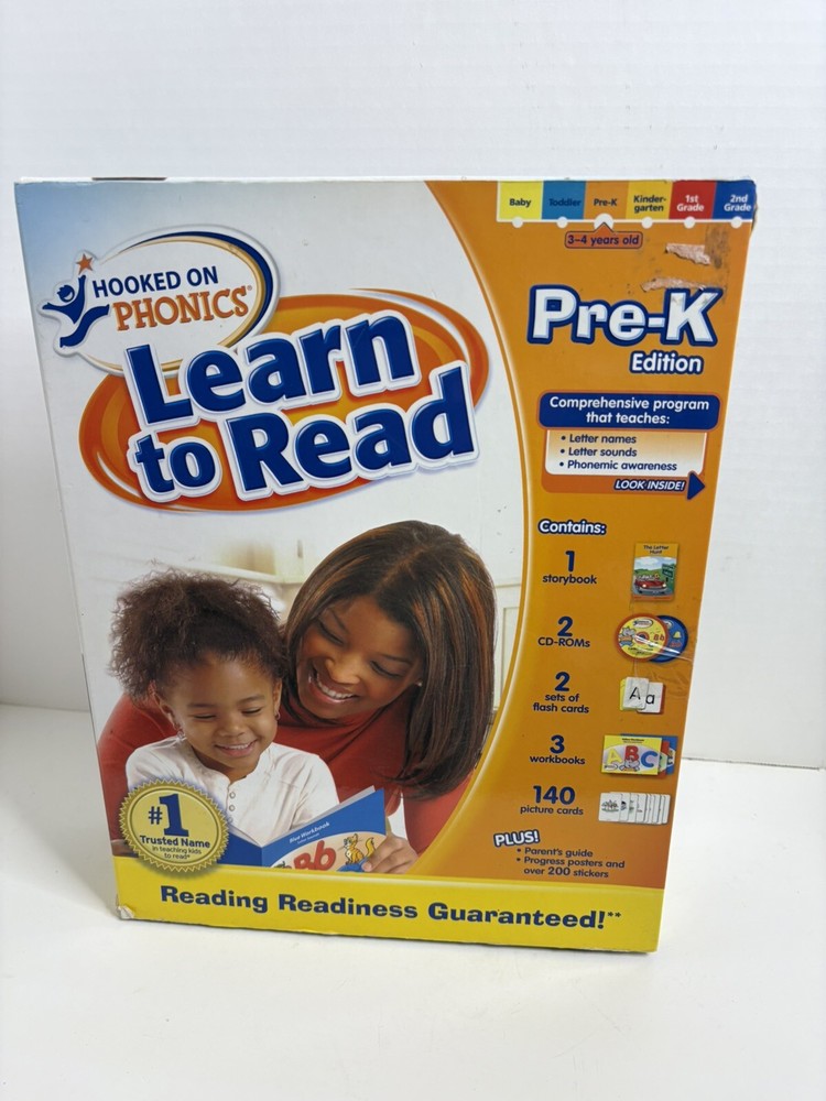 New open box Hooked On Phonics Pre-K Learn to Read Edition Program 3-4 Years