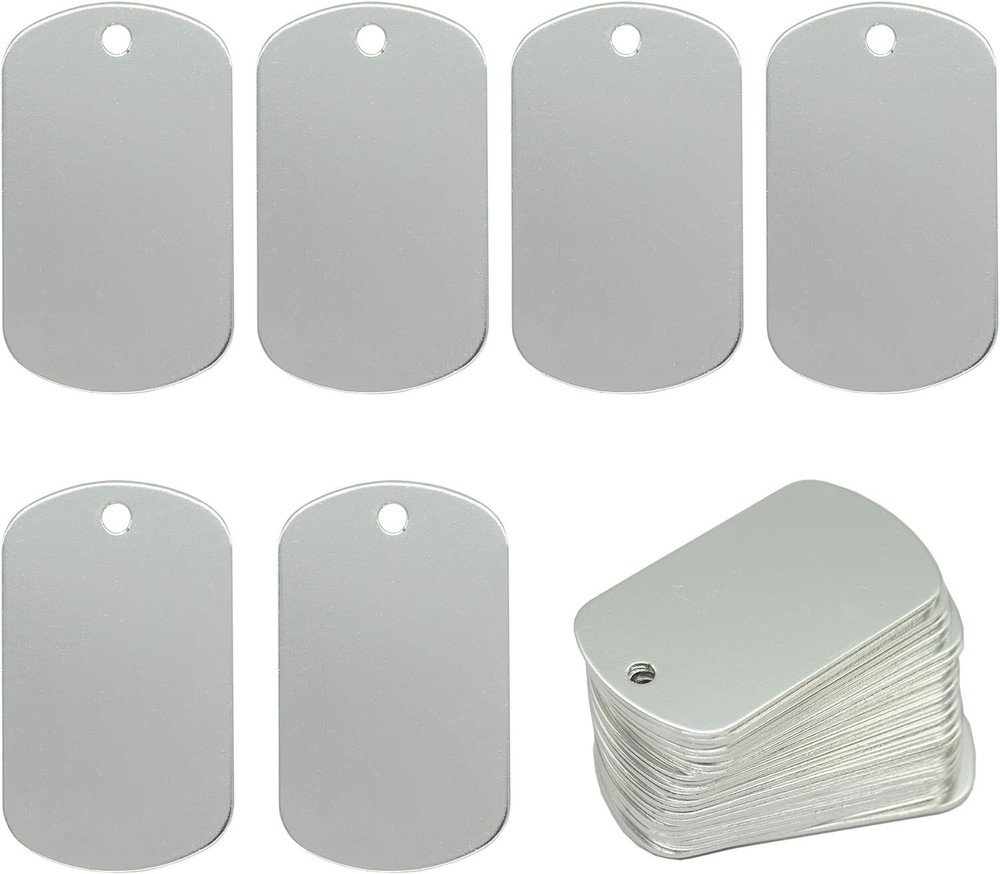 Polished Aluminum Blank Tags 25-Pack for Versatile Craft Creations
