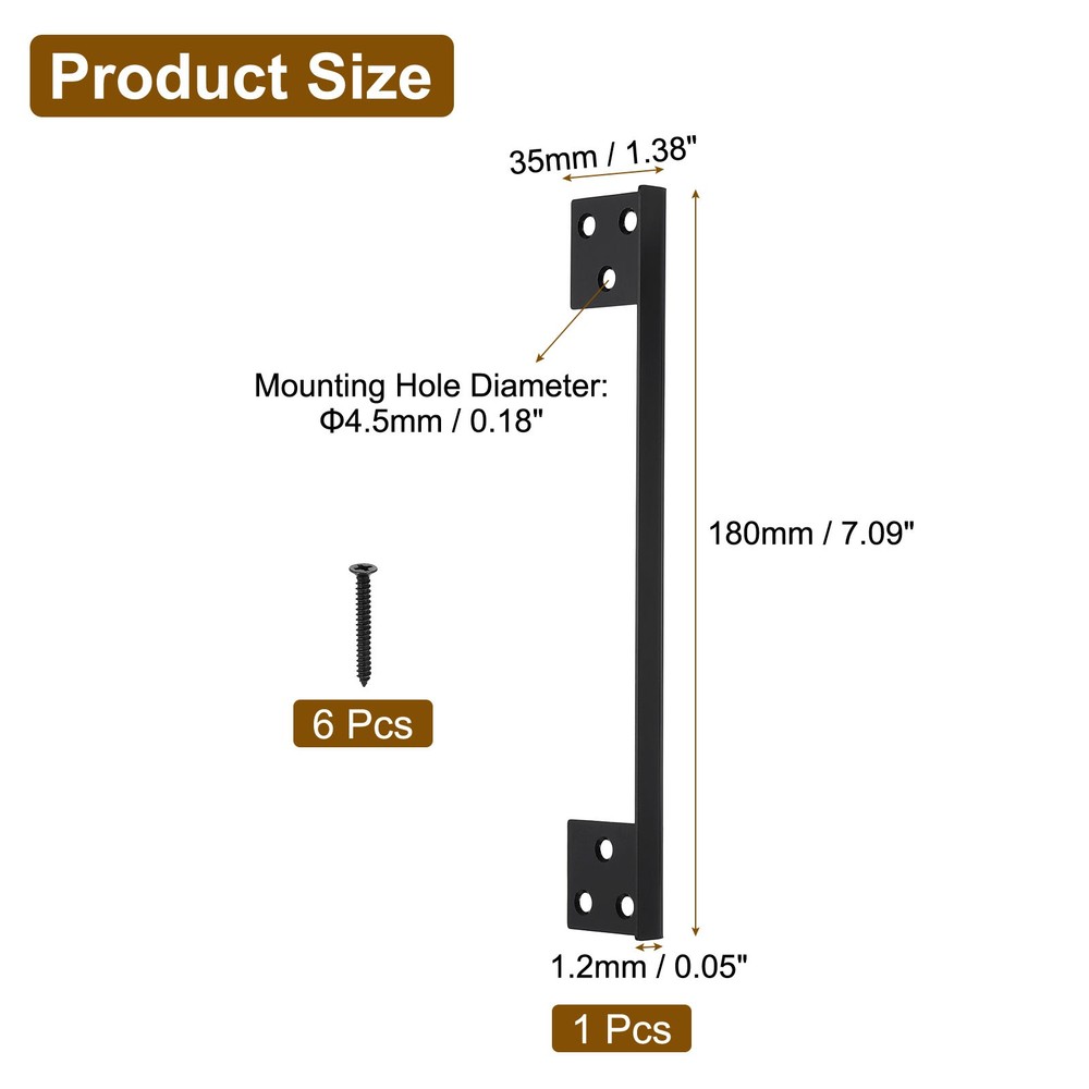 Door Latch Guard Plate, 7" Door Security Protector Shield, Black