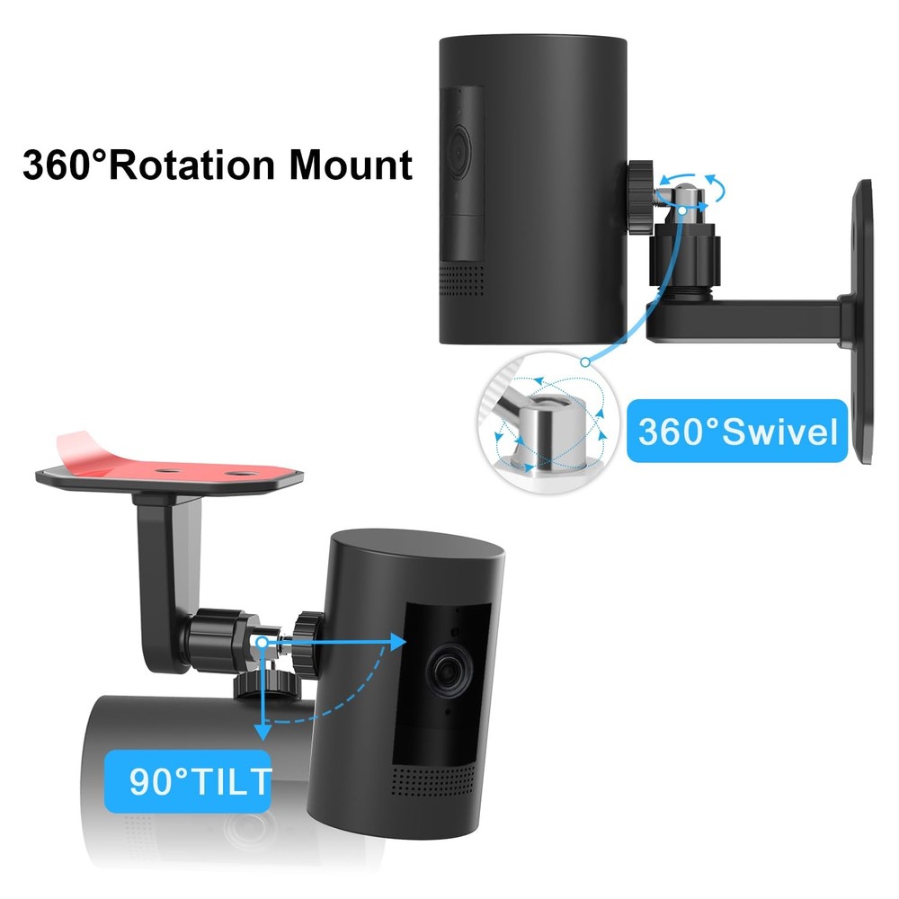 2Pack Adjustable Wall Mount Bracket Compatible with Ring Stick Up Cam & Ring ...