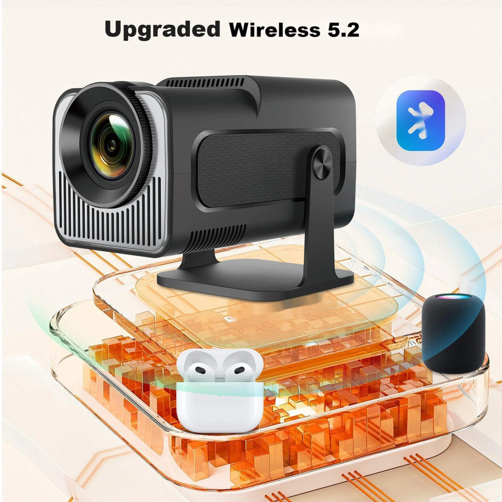 4K Android 11 Smart Projector Portable WiFi 6 Bluetooth 5.0 Auto Keystone NIB