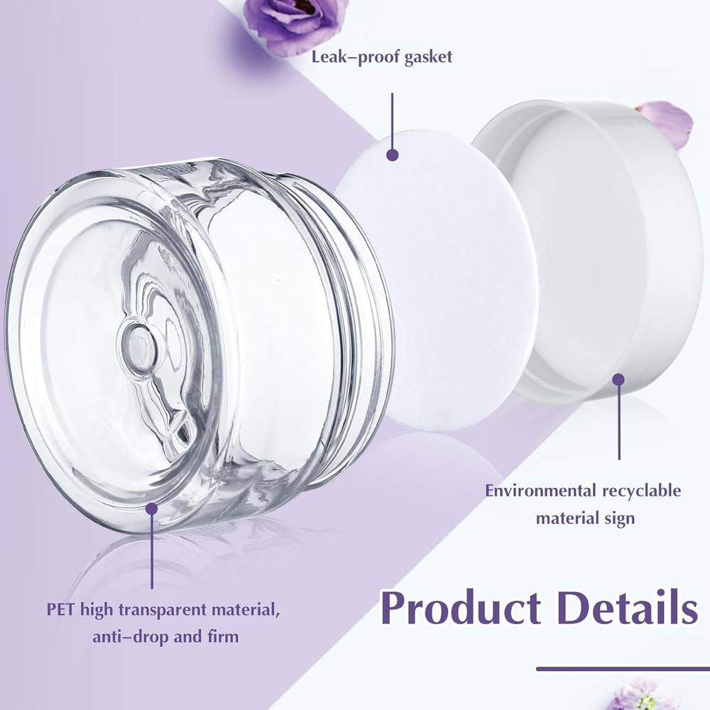 500 Pcs Plastic Jars Bulk Empty Cosmetic Container Jars with Lids Leak Proof rou