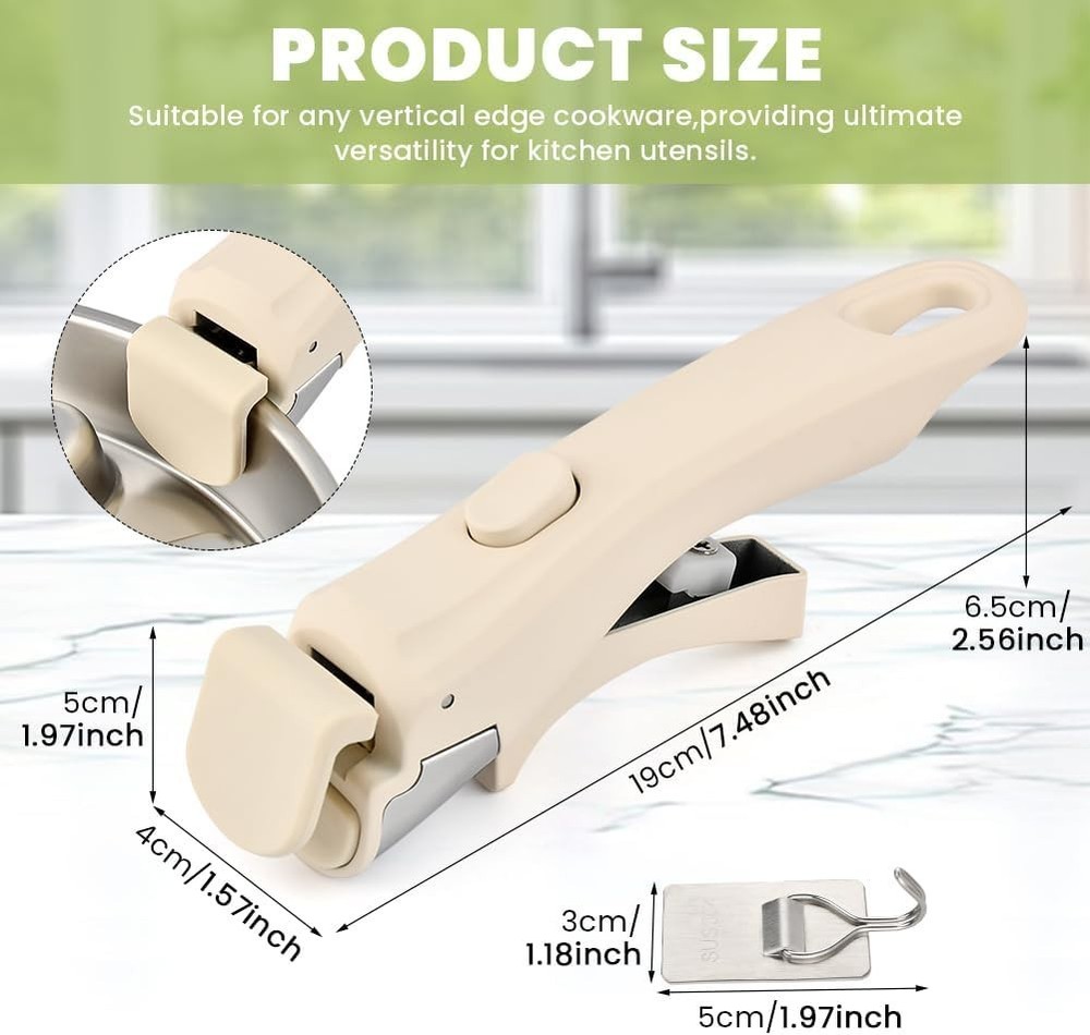 Detachable Pot Handle, Removable Replacement Handle for Pots and Pans, Univer...