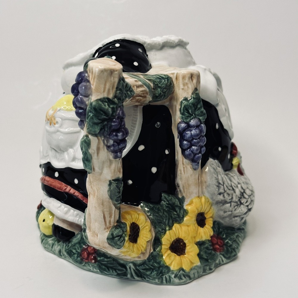 Fitz & Floyd Teapot, flowers apron, 1993, Replacement VINTAGE