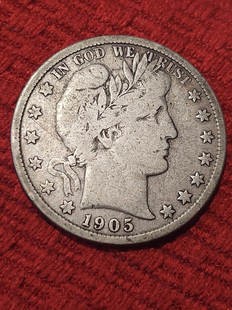 1905-S Barber Silver Half Dollar High Fine Partial LIBERTY