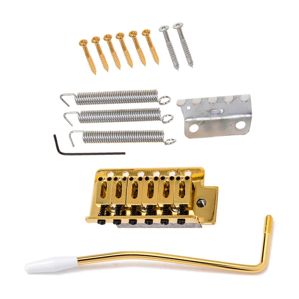 Gold 6 String Saddle Locking Single Tremolo Guitar Bridge System for Strat ST US