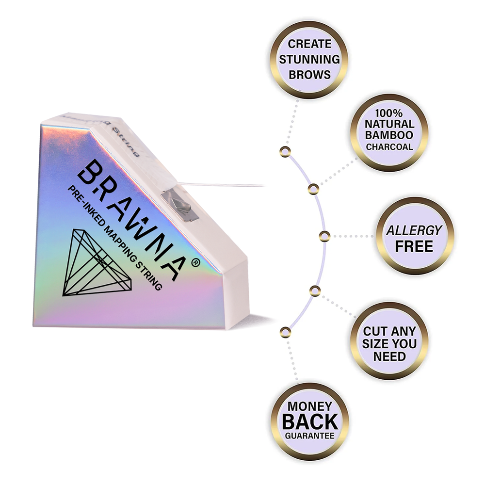 Black and White Eyebrow Mapping String, 4pack