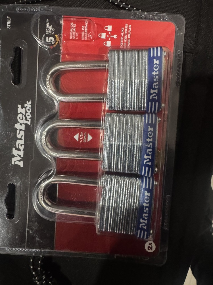 Master Lock No. 3 Padlock-1-1/2 in- Three Pack 3TRILF *New