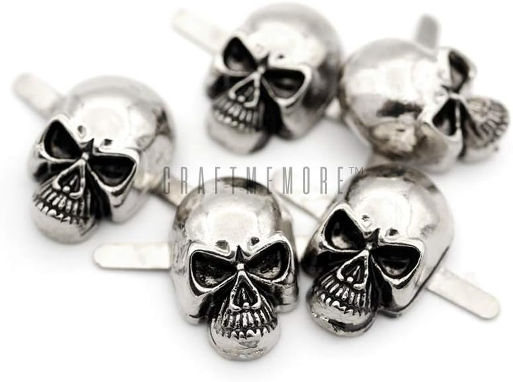 Skull Prong Stud Head Bone Gothic Style Ghost Studs Leather Craft Decorations Pa