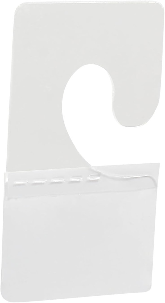 300Pcs Clear Plastic Self Adhesive Hang Tags J-Hook Tags Hanging Folder Tabs, St