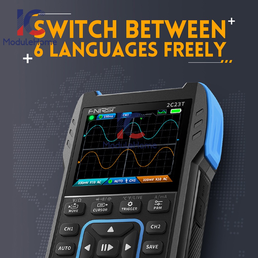 FNIRSI 3-IN-1 Handheld Digital Oscilloscope Multimeter Function Signal Generator