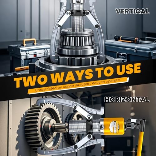 Hydraulic Gear Puller Kit, Wheel Bearing Pulling Separator, 3 Jaw 10 Ton