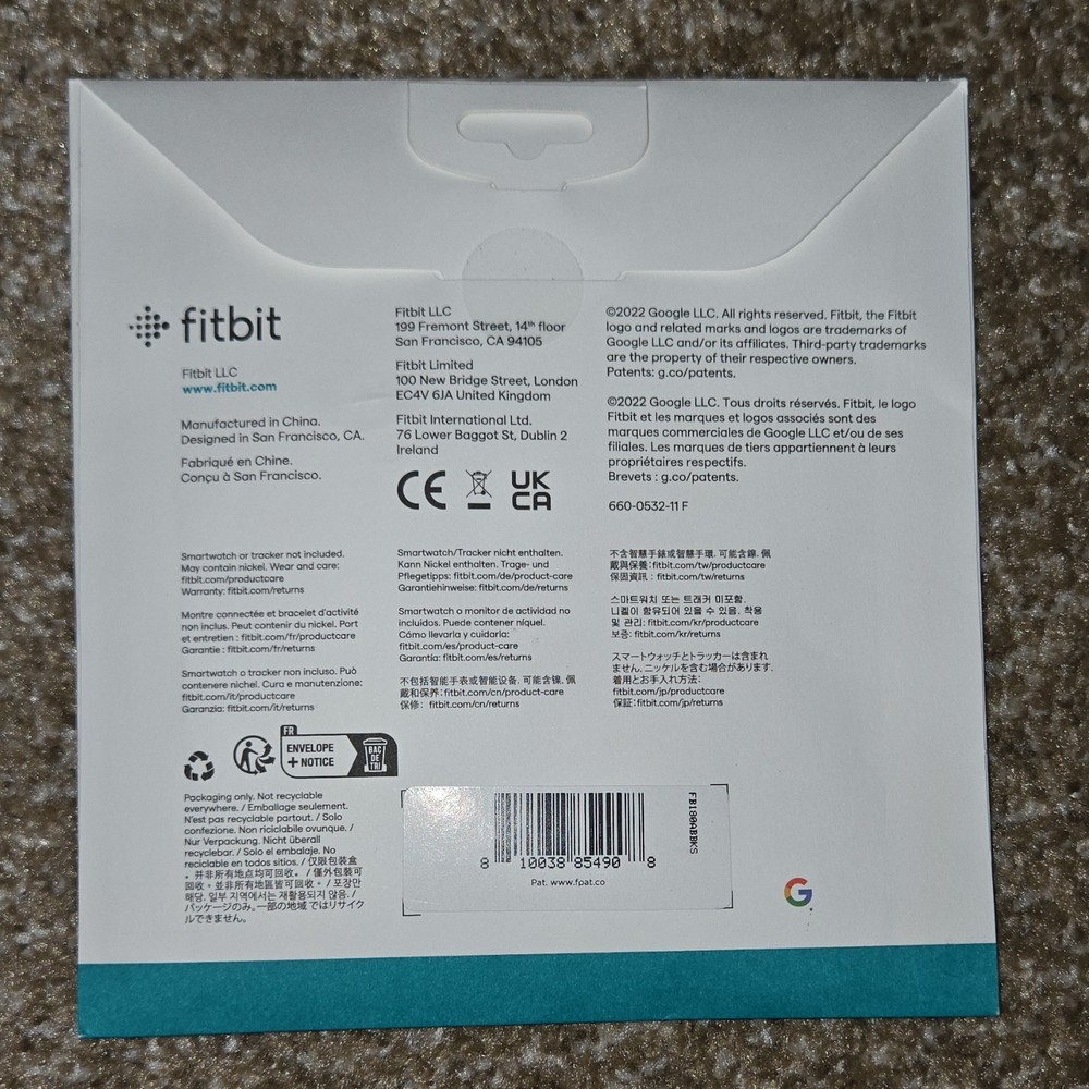 Fitbit Replacement Band Black Accessory for Fitbit Devices MPN 660-0532-1F