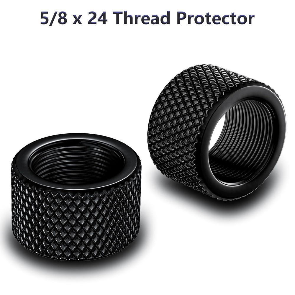 NIRIAHO 2-Pack 5/8x24 Steel Thread Protector, Black