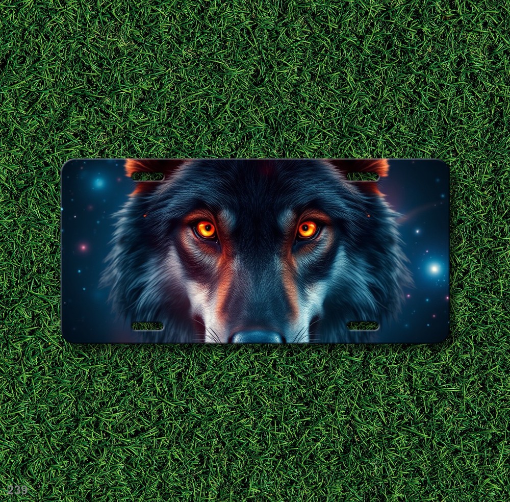 Realistic Wolf License Plate Customizable Front Bumper Plate Holiday Gift