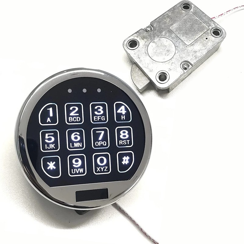 Gun Safe Lock Replacement LED Keypad Chrome With Swing Bolt Electronic Lock
