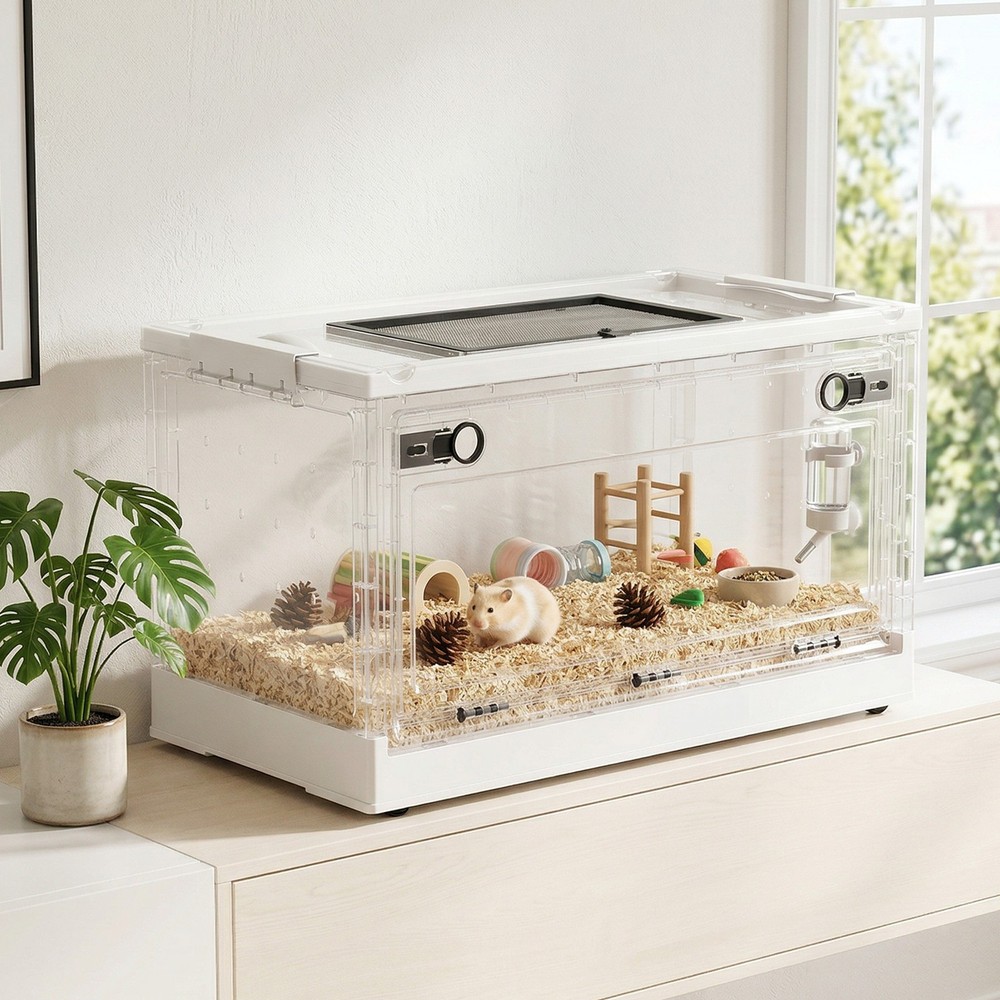 Hamster Cage, Stackable Gebril Cage with Front Door, White
