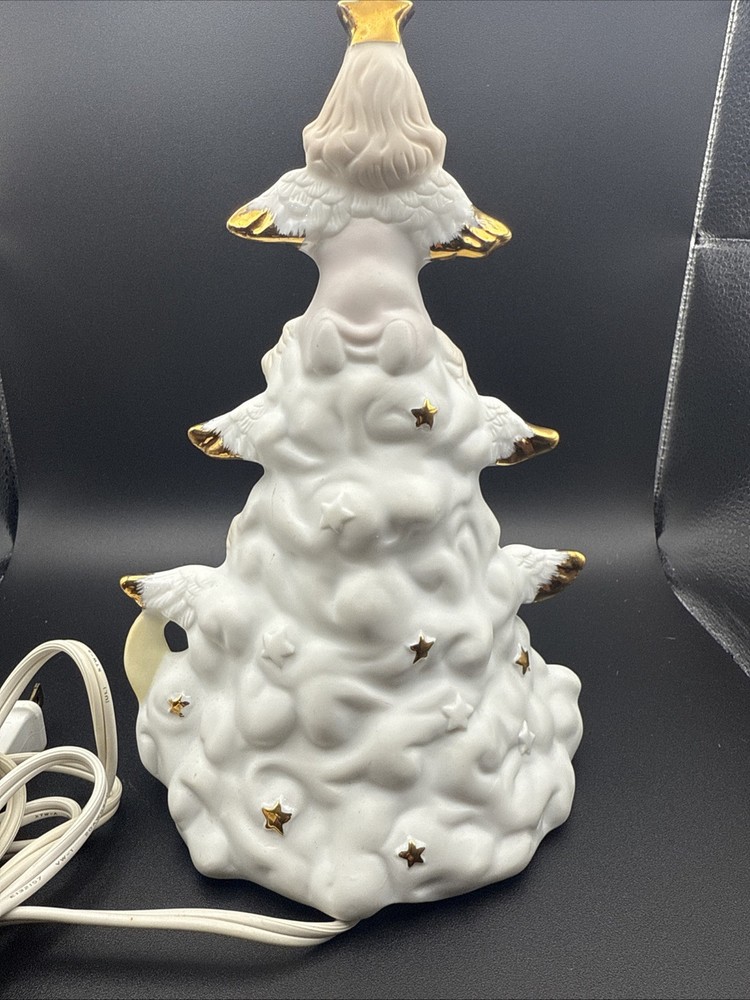 Vintage Ceramic Angel Tree Night Light