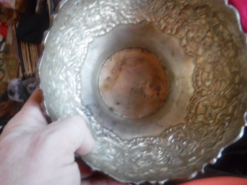 Planter Silver Plated Solid brass Bowl potted Embossed Floral Theme Footed Bowl