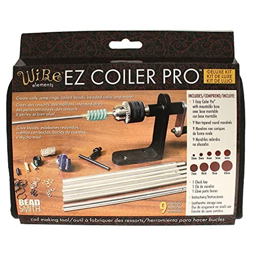 EZ Coiler Pro – Wire Elements – Includes Mountable Base, Chuck Key, 9 Mandrels