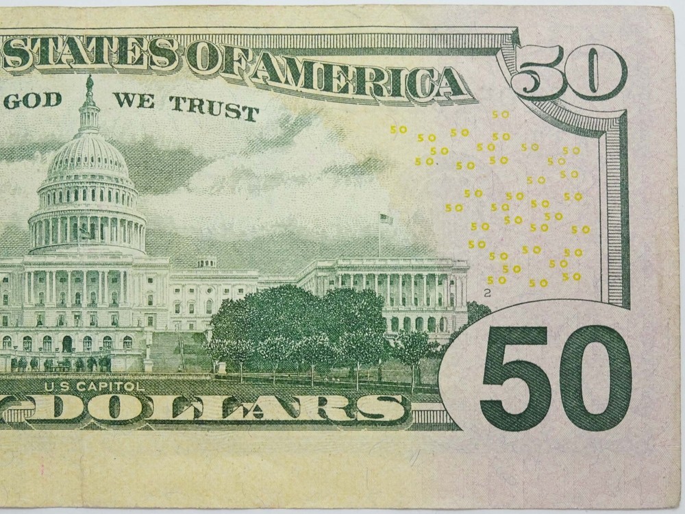 Miscut Error Banknote Series 2004 $50 Federal Reserve Note