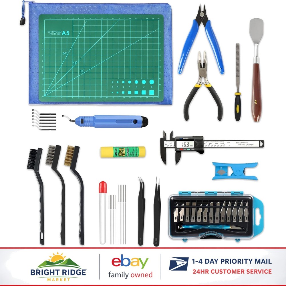 Comprehensive 3D Printing Tools Kit for Removing, Cleaning & Finishing Projects