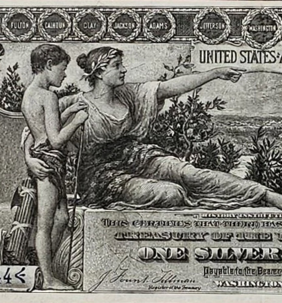 1896 $1 🇺🇸 EXAMPLE ( Silver Certificate Educational Note) Solid Number 4’s EPQ