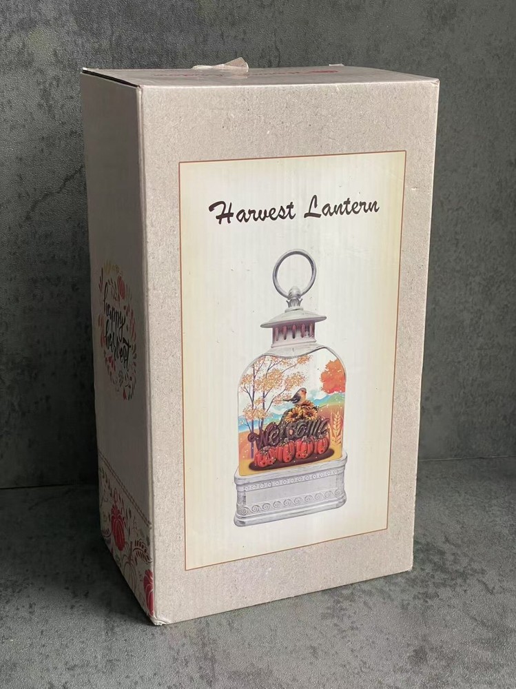 Harvest Lantern Holiday Decor 9.75" Lighted Lantern Continuous Blowing Glitter