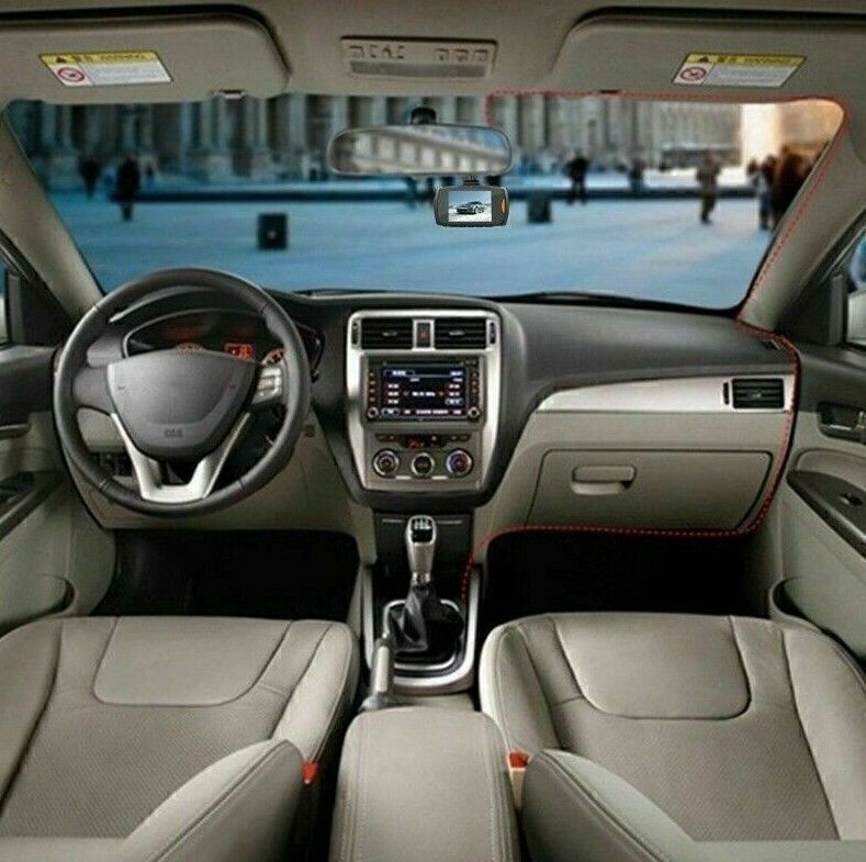 For LCD Screen Car DVR Dash Cam Video Recorder G-Sensor Front Inside Camera